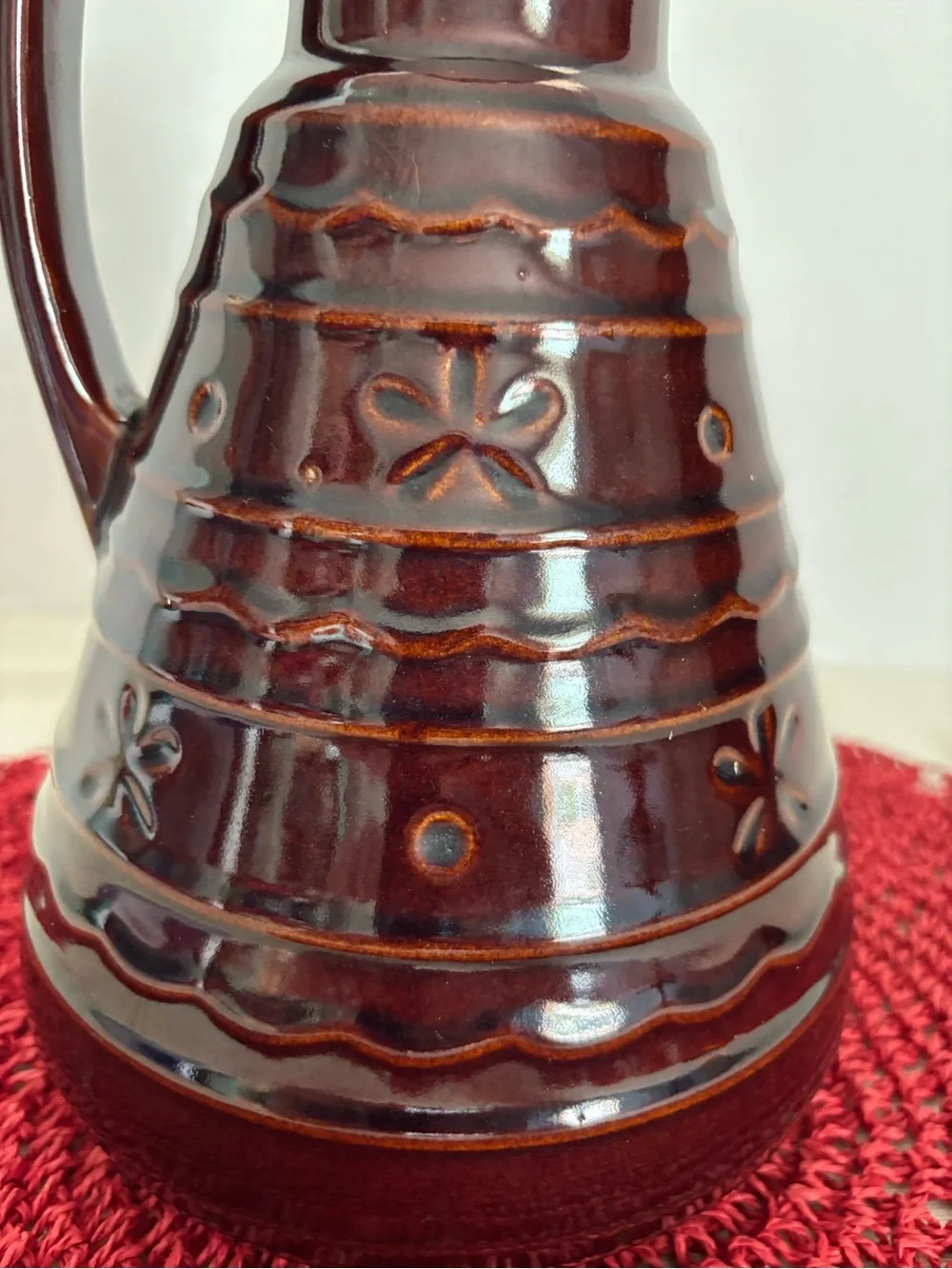 Marcrest Daisy Ceramic Pitcher with Handle - Decorative Home Accent